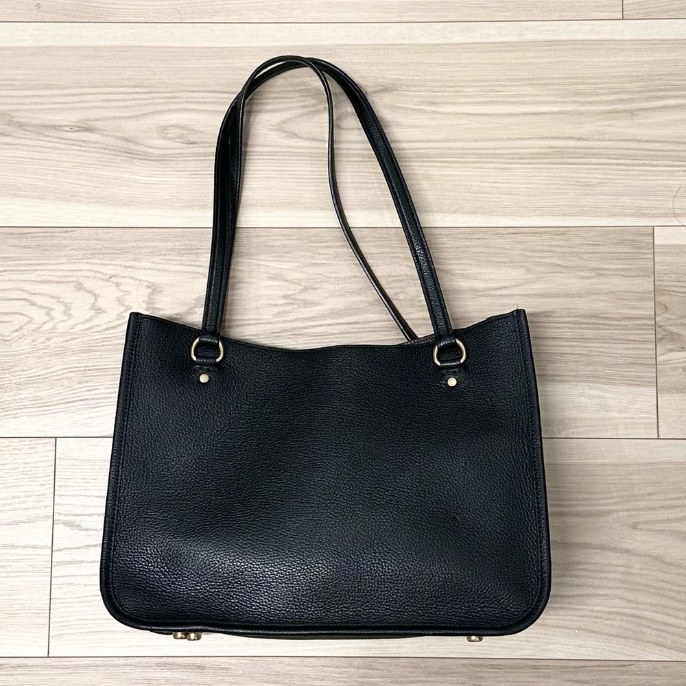 Coach Black Leather Tote Bag
